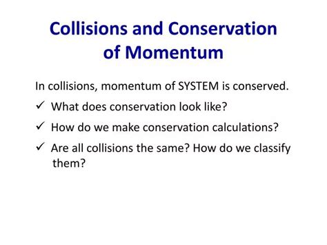 PPT - Collisions and Conservation of Momentum PowerPoint Presentation, free download - ID:2689428