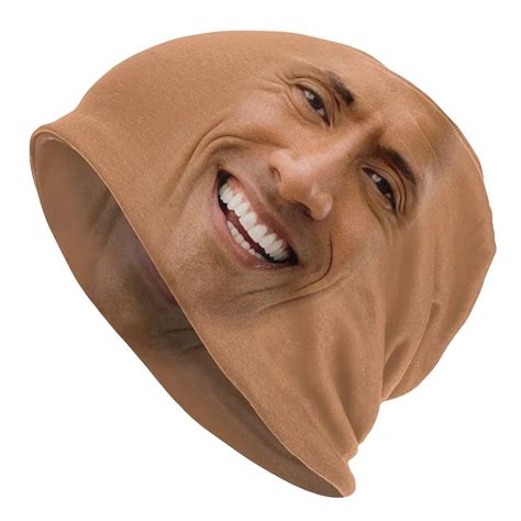 cursed dwayne  rock johnson face meme beanie hat etsy canada