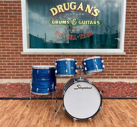 slingerland  rock outfit    blue agate catalog drum set