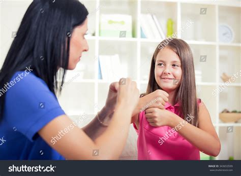 Smiling Deaf Girl Learning Sign Language Stock Photo 343653599 ...