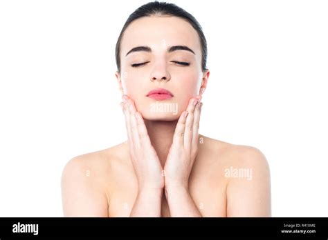 feeling soft  touch  face stock photo alamy