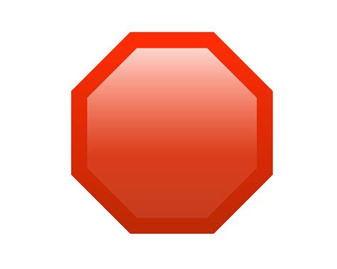 gradient red octagonal road stop warning sign icon  png