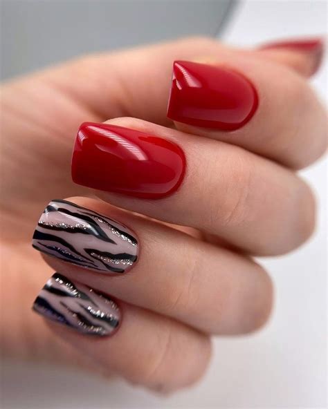 Instagram | Red nails, Zebra nails, Animal print nails
