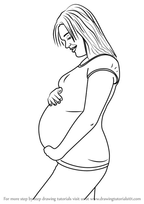 how to draw pregnant women