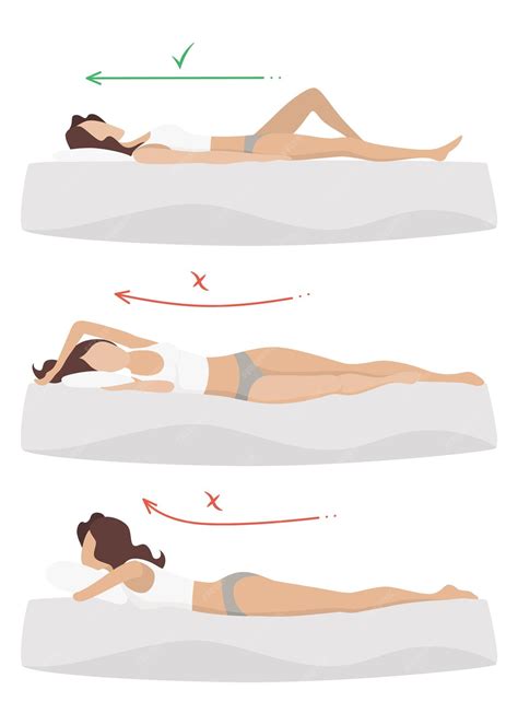 Premium Vector | Correct and incorrect sleeping body posture healthy