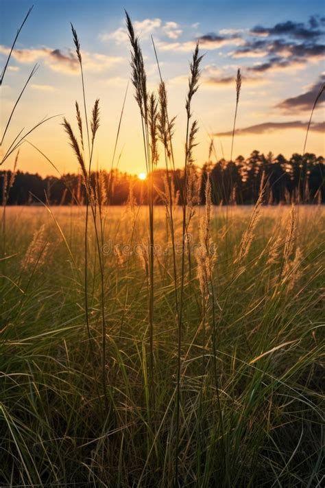 beautiful sunset  peaceful grass field ideal nature backgrounds