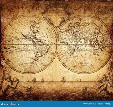 Vintage Old World Map Illustration Stock Photography | CartoonDealer
