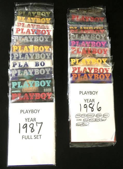 Lot - (23pc) Vintage 1986-1987 Playboy Magazines