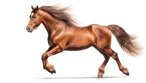 premium ai image horse running  side view studio