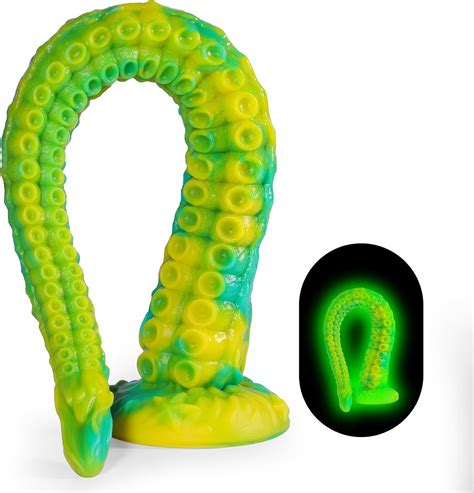 Long Tentacle Dildo Sex Toys: 22" Luminous Huge Monster Dildo with