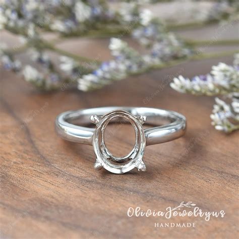 custom ring settings  stone white gold classic ring setting