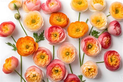 Persian buttercup flower white background 49274640 Stock Photo at Vecteezy