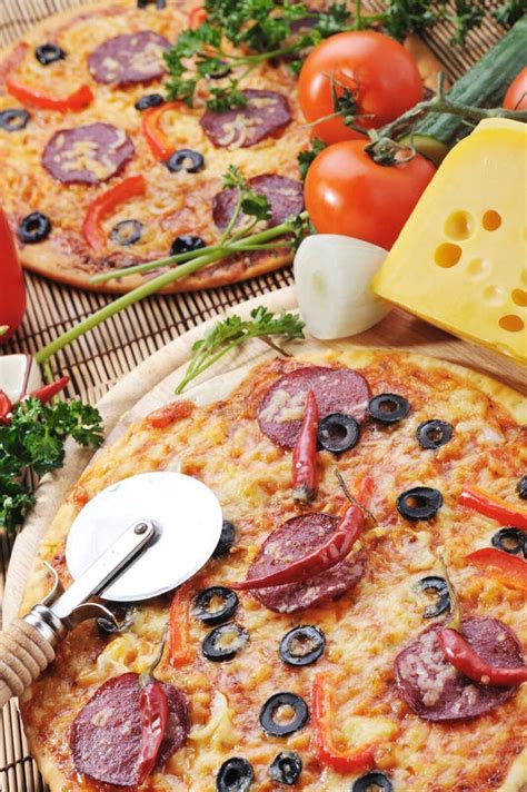 Fresh baked pizza stock image. Image of horizontal, culture - 12166137