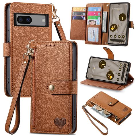 For Google Pixel 8 Pro Case,Decase Premium Leather Zipper Wallet Case