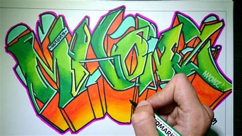 Drawing Graffiti on paper - Maonz - YouTube