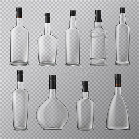 Empty Alcohol Bottles Set stock vector. Illustration of aroma - 190335471