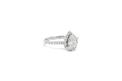 Miriams Jewelry Pear Shaped Halo Engagement Ring - Miriams Jewelry