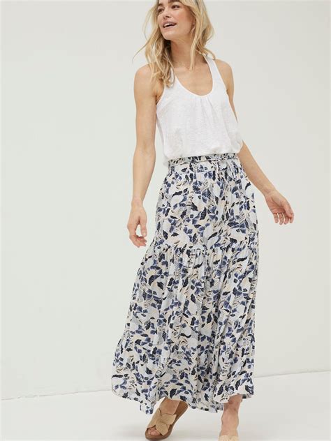 Buy FatFace Natural Jayla Batik Flower Maxi Skirt from the Next UK