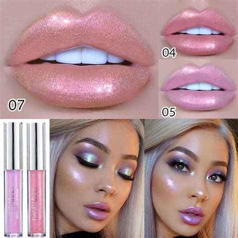 colors glitter liquid lip gloss tint laser holographic lipsticks