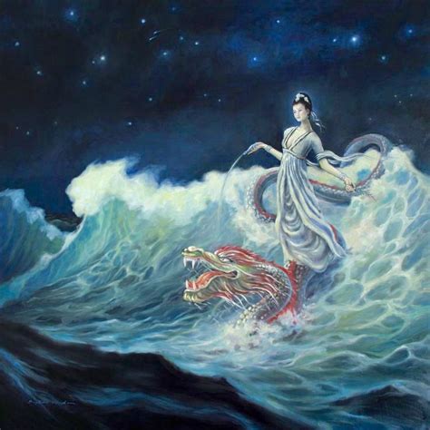 Dragon and Guanyin Bodhisattva | Kuan yin, Guanyin, Buddhist art