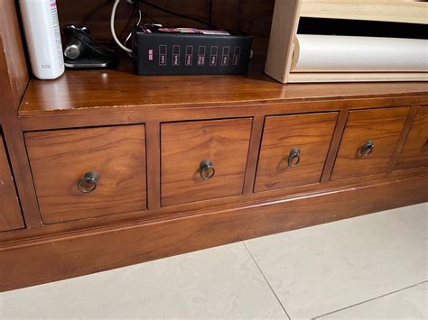 Wooden TV showcase, Furniture & Home Living, Furniture, Shelves ...