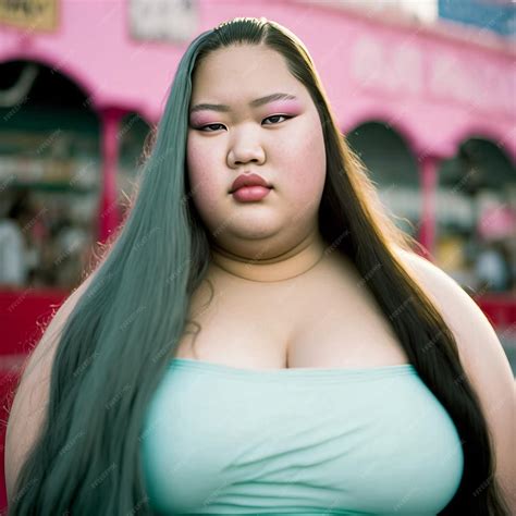 Premium Photo | Generative ai young fashionable plus size asian woman