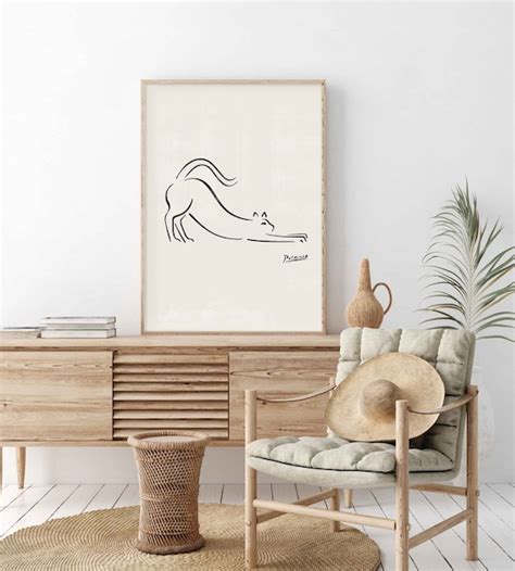 Pablo Picasso Cat Sketch Printable Wall Art Picasso Cat Wall - Etsy