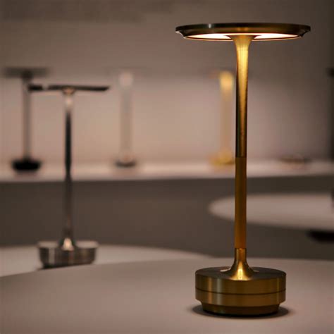 Metallic Cordless Table Lamp - Dimmable & Rechargeable Waterproof Desk Light - Lulunami