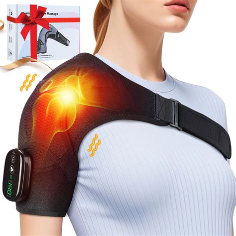 Shoulder Heating Pads with Massage,Heated Shoulder Brace for Men Women