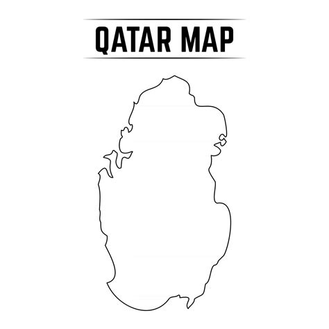 Outline Simple Map of Qatar 2905456 Vector Art at Vecteezy