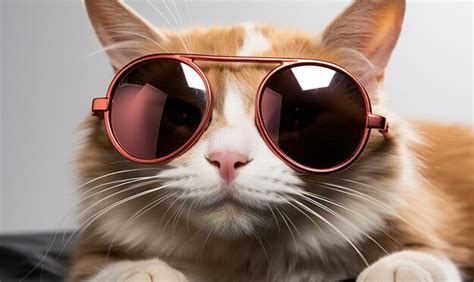 Premium AI Image | animal cat summer holiday A kitten With Sunglasses ...