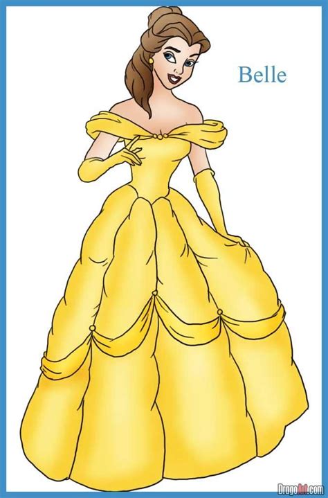 how to draw princess belle