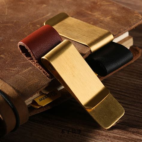 Traveler's Notebook Clip With Pen Holder, Pen Holder With Brass Clip ...