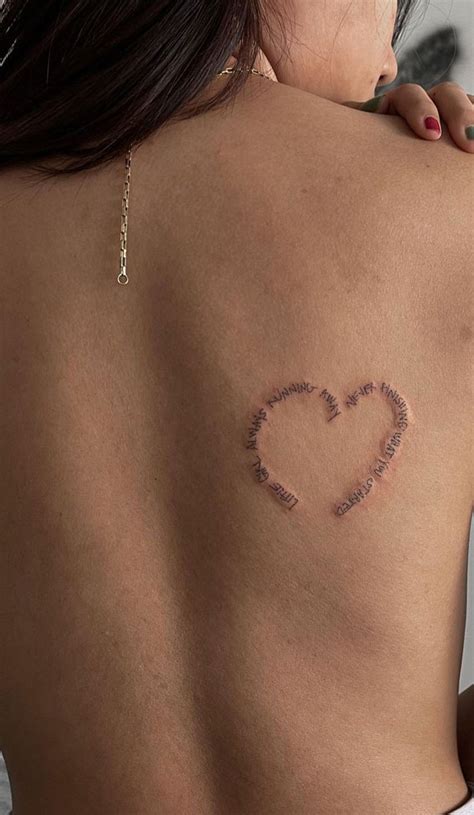 40 Meaningful Word Tattoos : Heart-Shape Lettering Tattoo I Take You ...