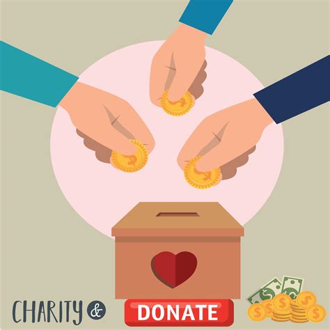 Hands Donating Money to Charity Box 53214222 Vector Art at Vecteezy