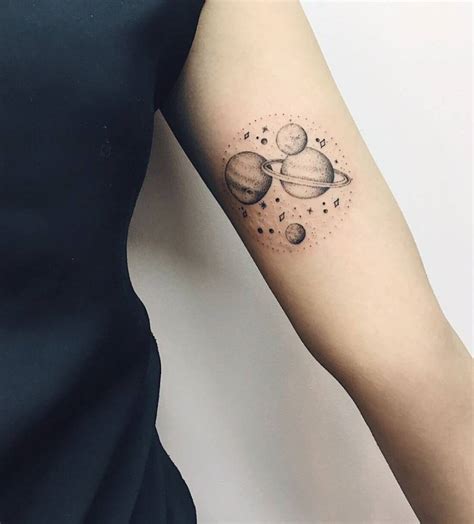 illustrative style galaxy tattoo     arm