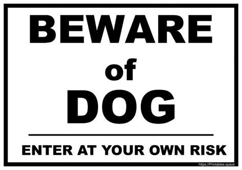 beware  dog enter    risk sign  printables