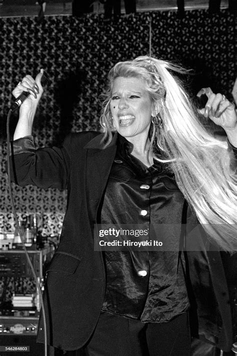 Dale Bozzio performing at Shine on April 22, 1998. News Photo - Getty