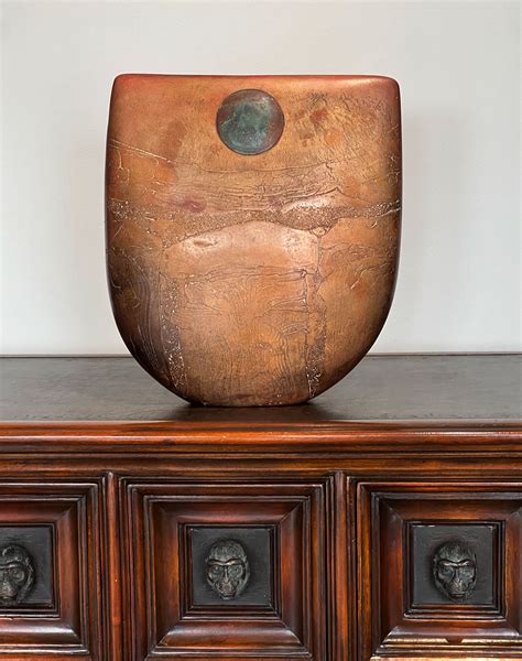 Peter Hayes - Large Bow Form with Disc - Ceramic Sculpture for Sale