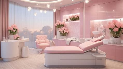Premium Photo | Interior of a beauty salon in pink tones