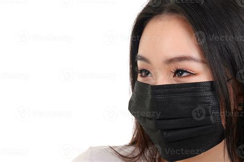 Beautiful young south east Asian woman wearing black three ply anti