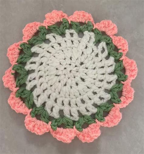 crochet carnation coaster pattern carnation flower crochet pattern