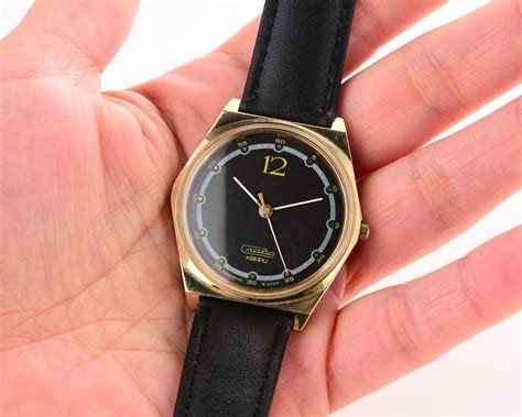 Automatic soviet gold-plated SLAVA with quartz movement ...