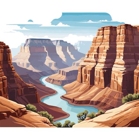 Premium Vector | Grand canyon vector on a white background