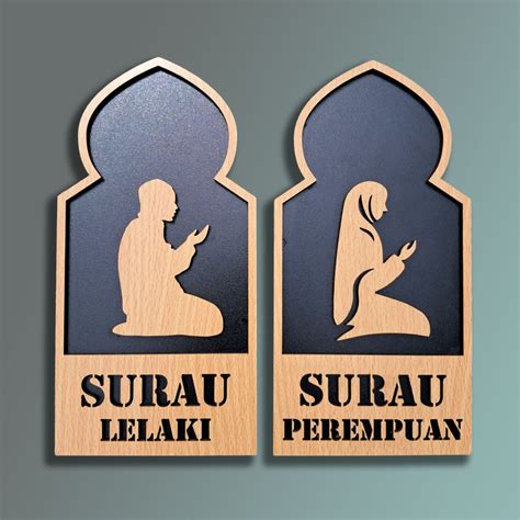 sign surau wooden signage penanda surau papan tanda suarau shopee