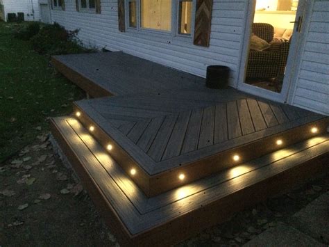 Trex deck lighting, herringbone, composite, | Trex deck lighting, Deck ...