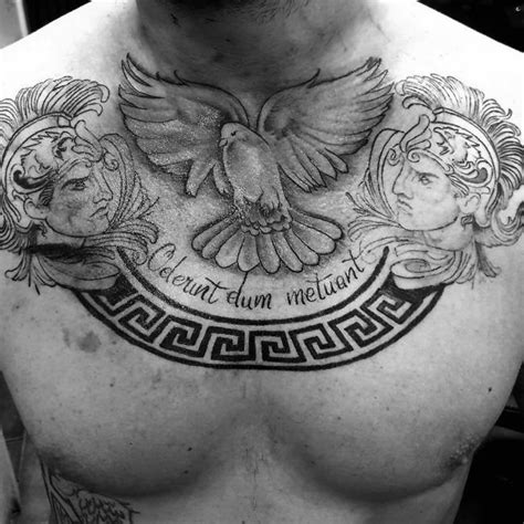 upper chest piece, replace pattern with roman numerals, have more room ...