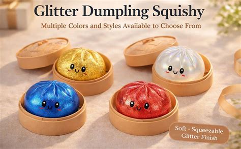 Amazon.com: Dumpling Squishy, Glitter Squishy Dumpling, Cute Dumplings