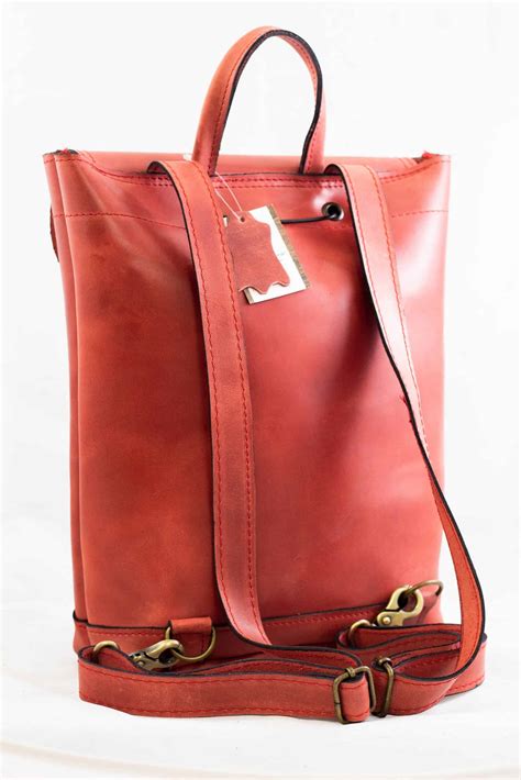 buy flat leather backpack small size