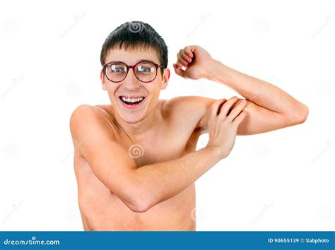 Weak Man Flexing His Muscles Stock Photography | CartoonDealer.com ...